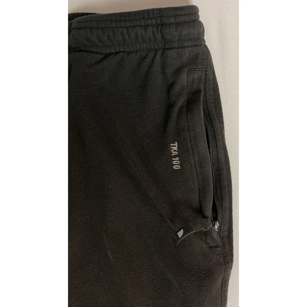 The North Face TKA 100 Fleece Pants Men's L Black Straight Leg Zip Pockets